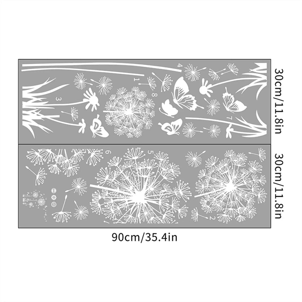 DIY White Dandelion Wall Sticker Decals Waterproof Decorative Peel and Paste Butterflies Flying for Sofa Backdrop Accessory Zpaxo