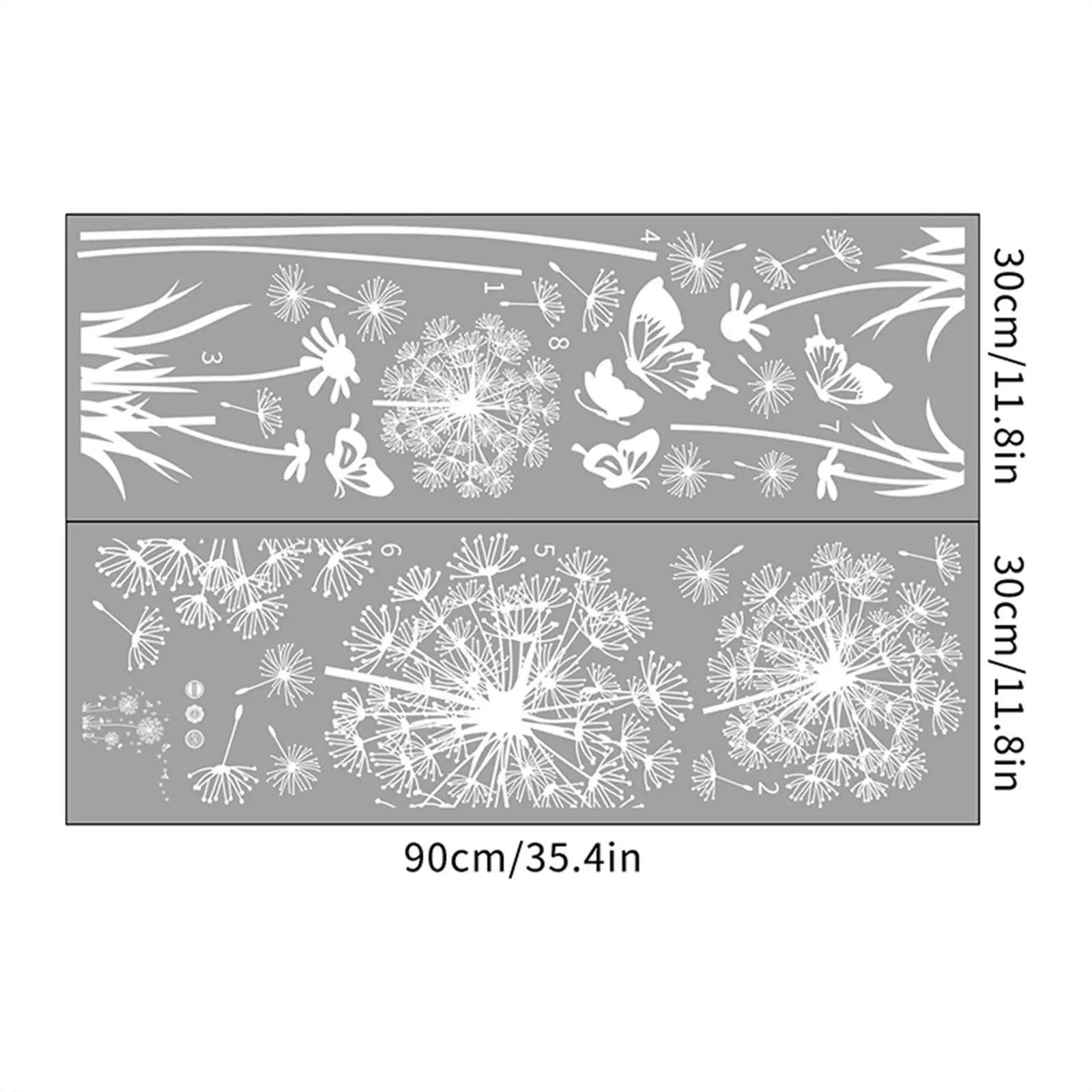 DIY White Dandelion Wall Sticker Decals Waterproof Decorative Peel and Paste Butterflies Flying for Sofa Backdrop Accessory Zpaxo