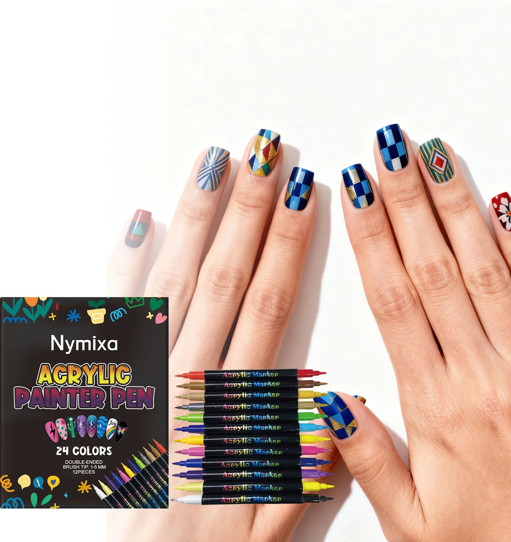 DIY Nail Art Decorations Kit Draw Delicate Art Designs Add Shiny Lasting Color Full Set Nail Art Tool Home DIY Manicure Design Zpaxo