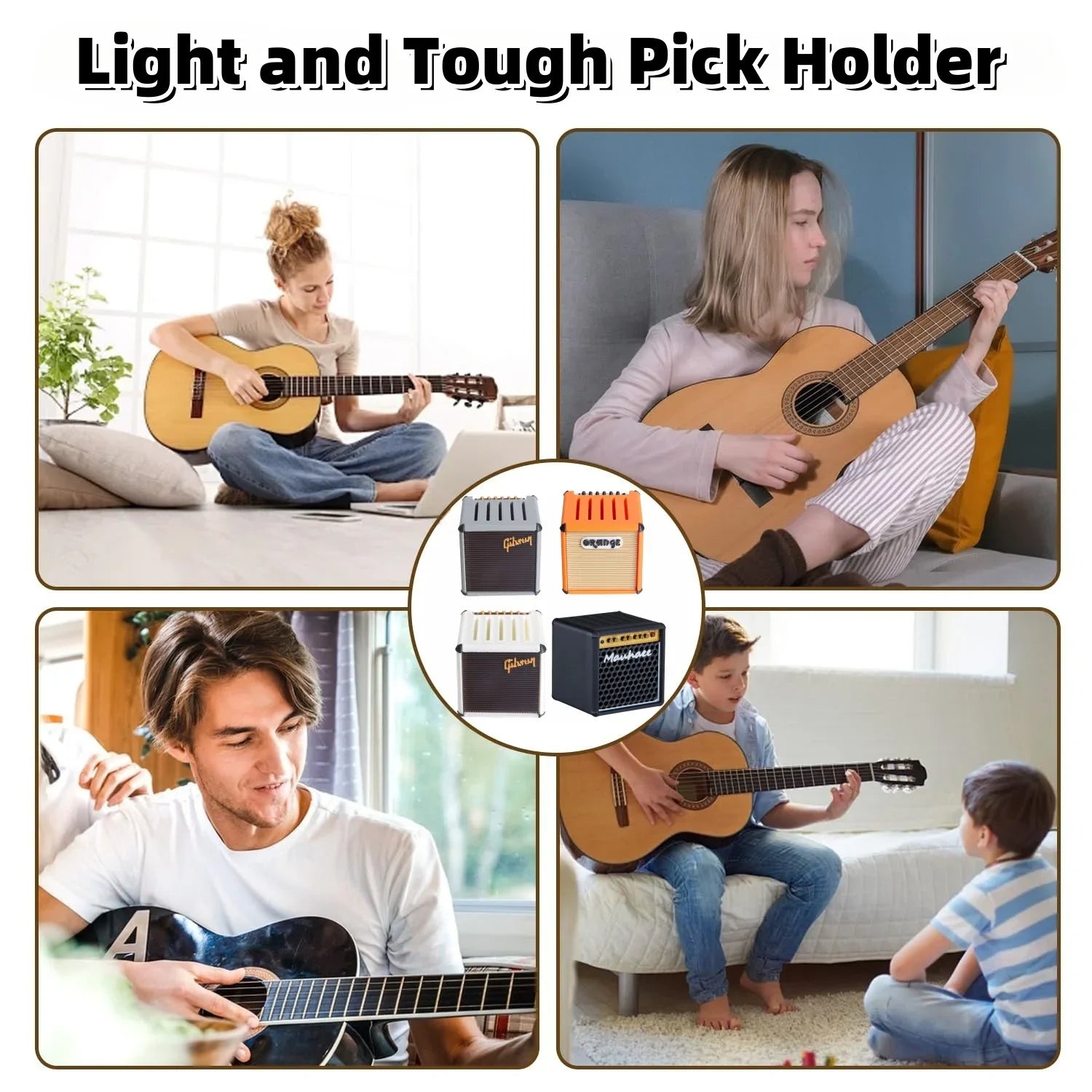 Amp-Shaped Guitar Pick Holder – 3D Printed 5-Slot Organizer