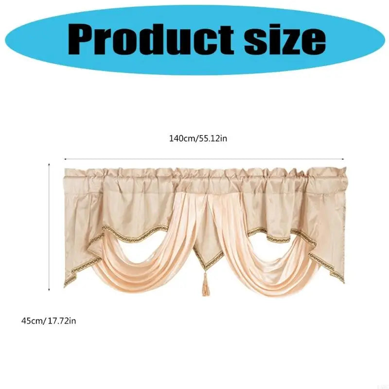 Elegant Waterfall Valance Tassels Solid Wavy Design Window Curtain