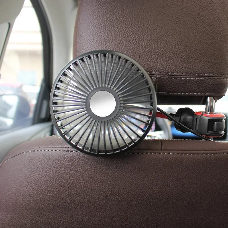 USB Car Fan 360° Swivel 3-Speed Air Circulator – All Vehicles
