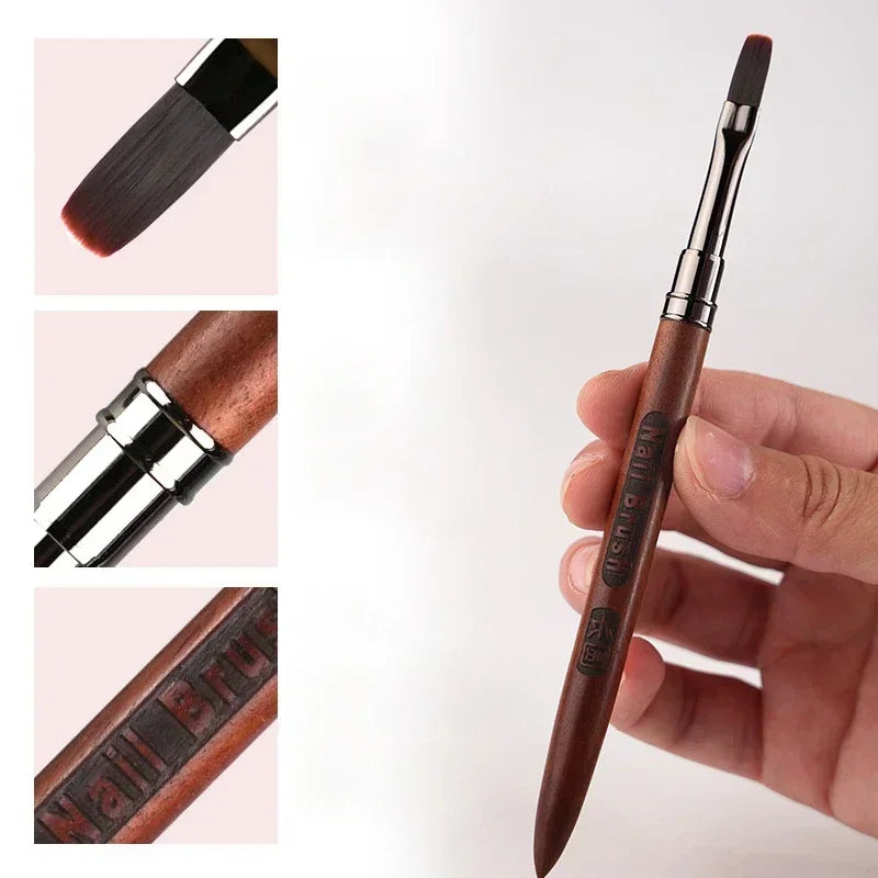 Wood Gel Painting Brush Nail Art for Gel Tip Extension Acrylic Builder Accessory Nail Art Brushes Manicure UV Gel Nails Brush Zpaxo