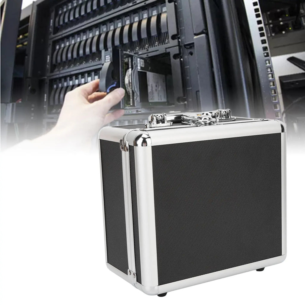 Hard Drive Storage Box Convenient Handle 20 Bays Case Aluminum Alloy