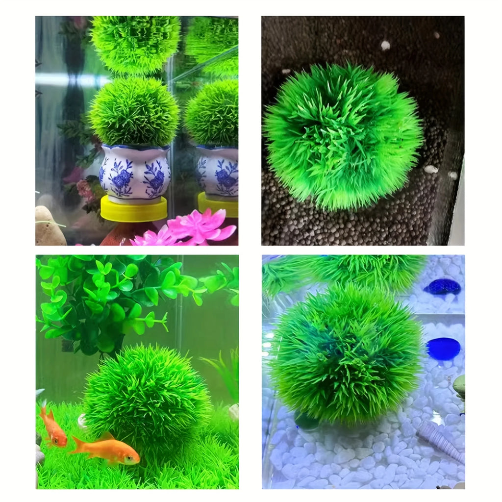 Aquarium Decorative Artificial Grass Ball Durable Faux Water Plant