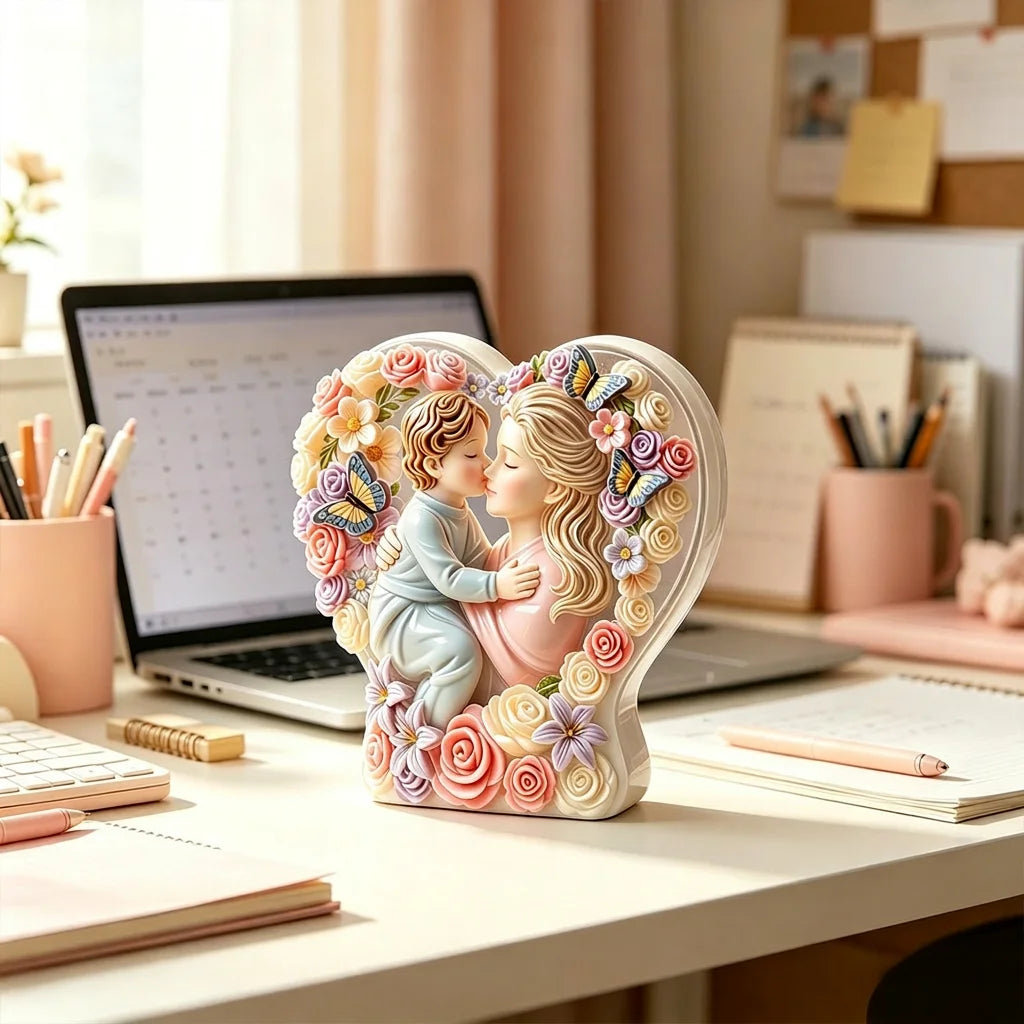Heart-Shaped Mother & Child Silicone Mold – Candle Resin Crafts