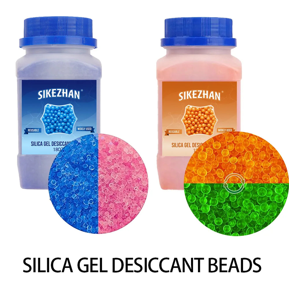 18OZ Blue/orange Waterproof Reusable Silica Gel Beads Bottles Moisture Absorber Electronic Product Desiccant Dehumidifie Zpaxo