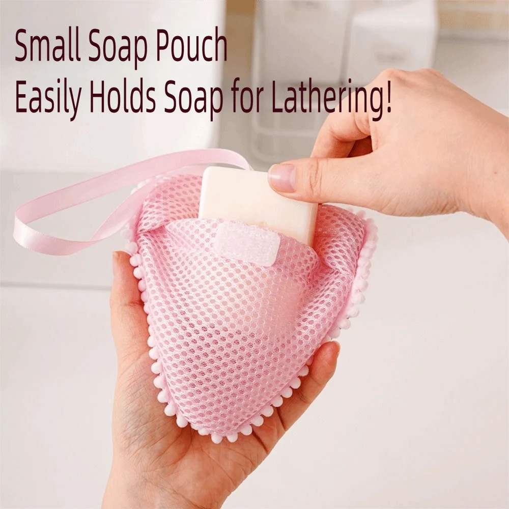 Durable Cloud Heart Shaped Foaming Soap Bag Drawstring Exfoliating Zpaxo