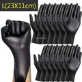 200Pcs Powder Black Disposable Nitrile Gloves Latex Free Protective Gloves for Tattoo Hair Dye Painting Kitchen Mechanic Work Zpaxo L-23x11cm 10PCS (5 pairs)