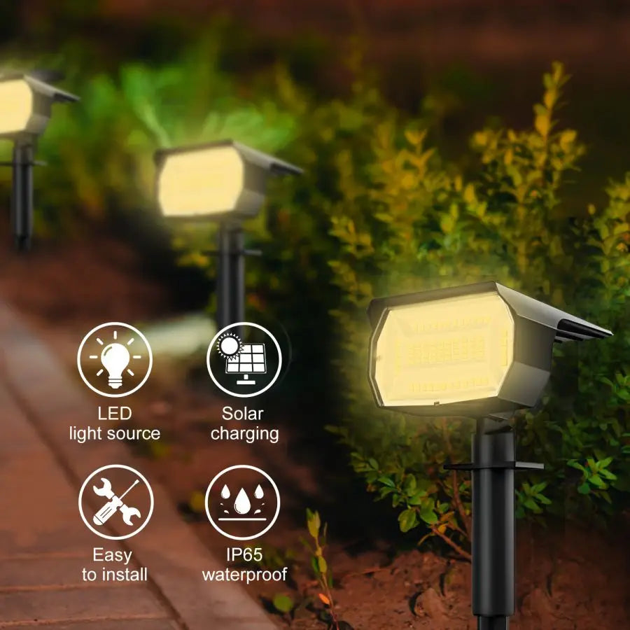 1/2/4PCS Solar Spot Light 68/72 LED Outdoor Garden Solar Landscape Spotlights Waterproof 3 Modes Wall Light Door Backyard Garage Zpaxo