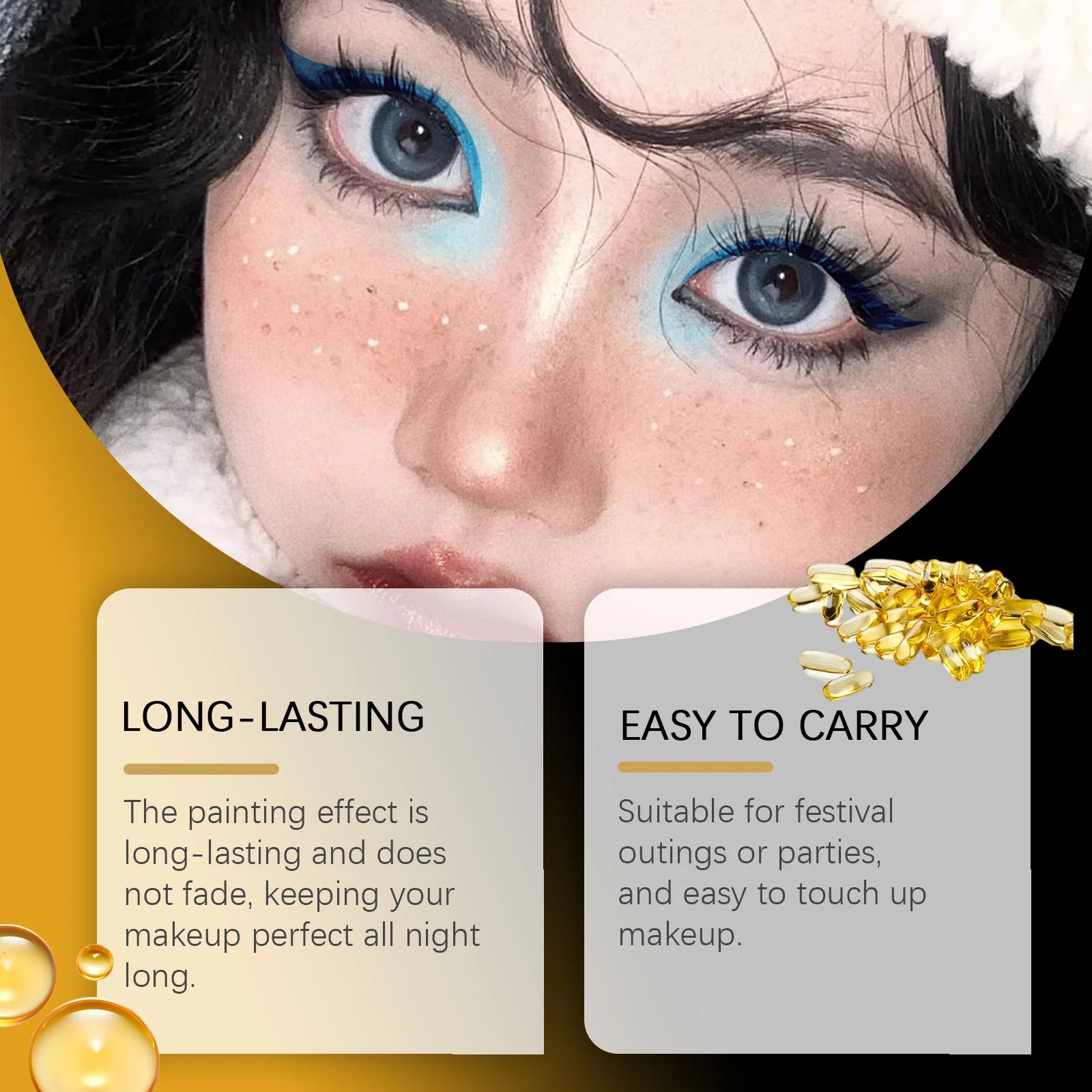 8 Color Christmas Neon UV Luminous Eyeliner Pen Set Glitter Makeup Eye Liner Pencil Tool Waterproof Sweatproof Body Face Makeup Zpaxo