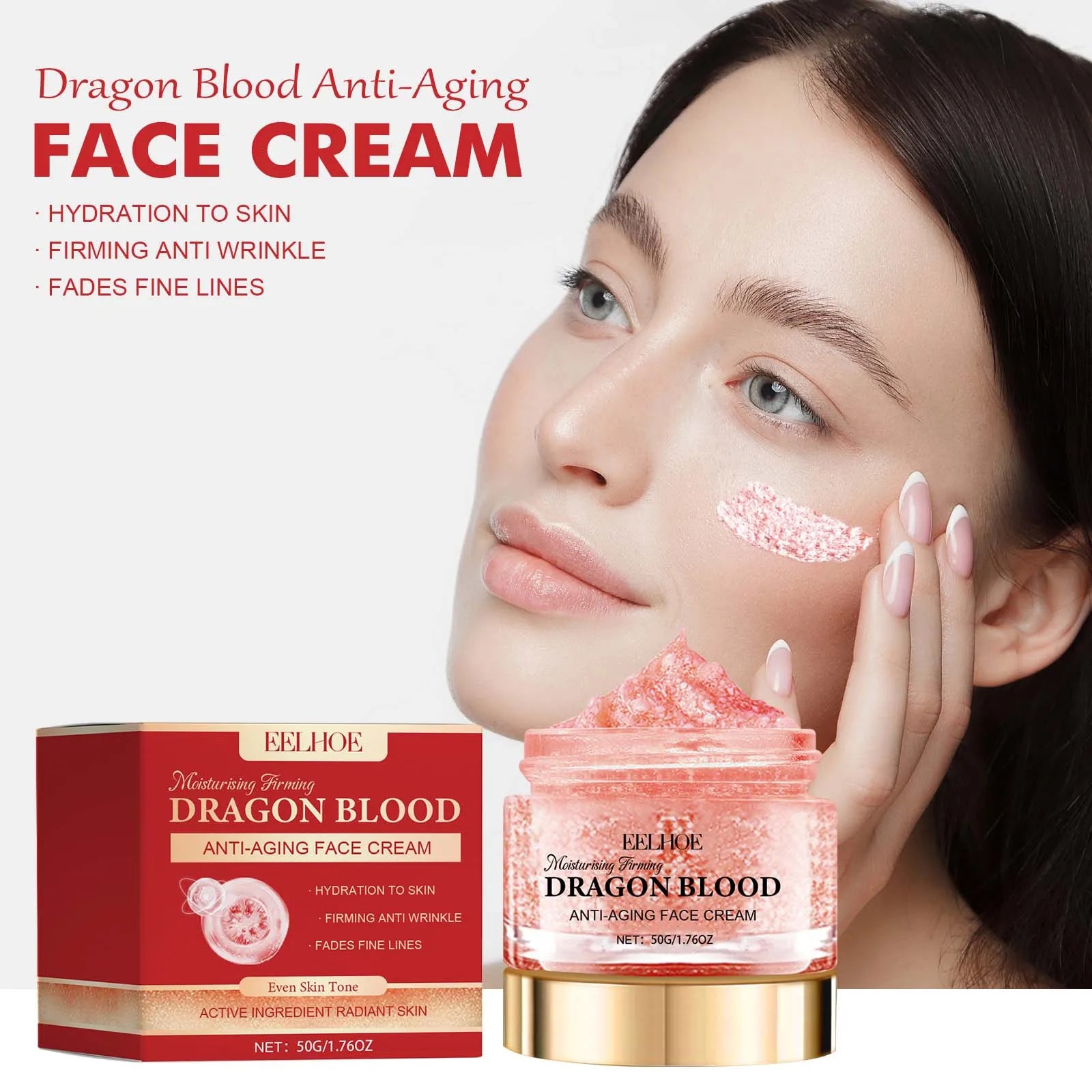 Dragon Blood Face Cream Fade Fine Lines Pore Shrinking Facial Rejuvenation Nourishing Brightening Firming Moisturizing Cream Zpaxo