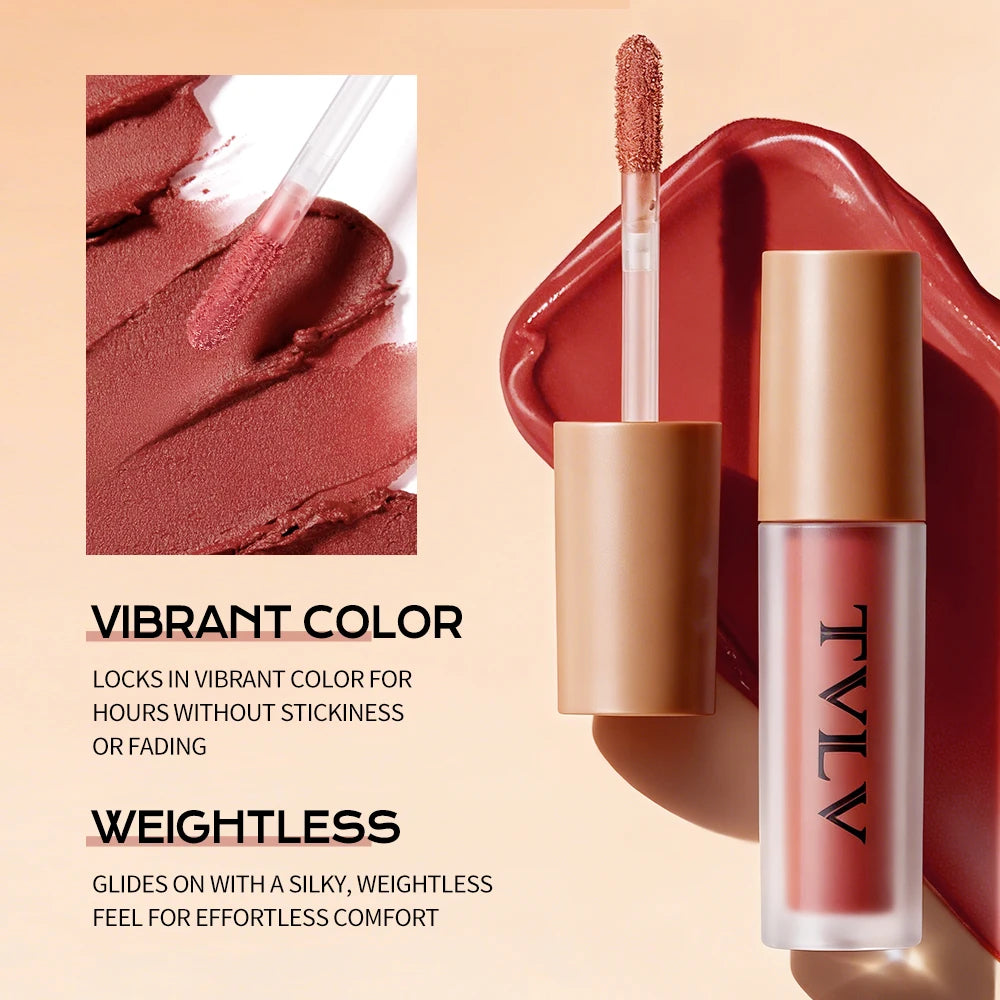 Matte Velvet Lip Gloss Silky Smooth Texture Long-lasting Natural