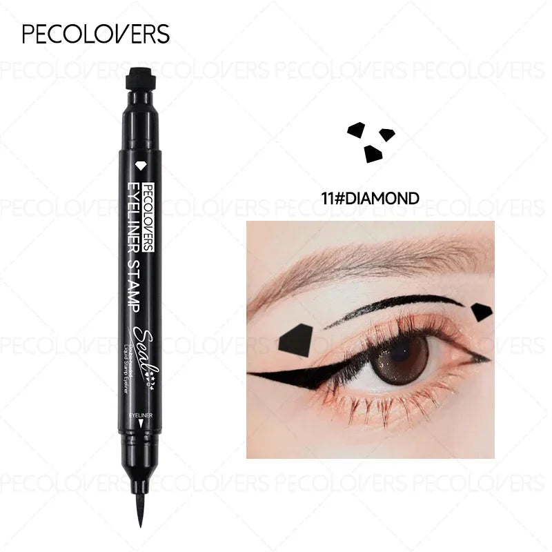 1PC Liquid Eyeliner Stamp - Waterproof, Slim Gel Felt Tip with Heart, Star, Triangle & Flower Shapes for Creative Eye Makeup Zpaxo 11