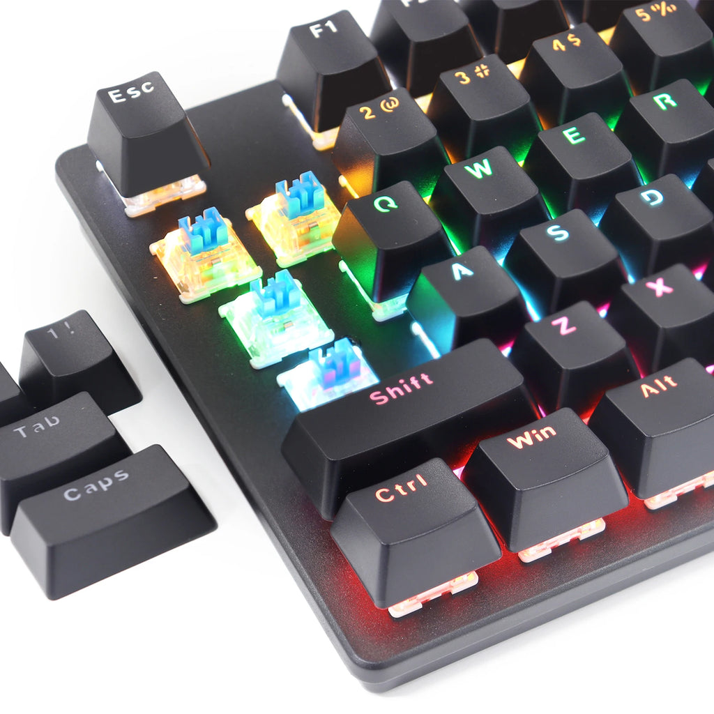 Wired 87-Key Mechanical Gaming Keyboard Rainbow Backlit Keyboard For Windows PC Laptop for Game and Office Zpaxo