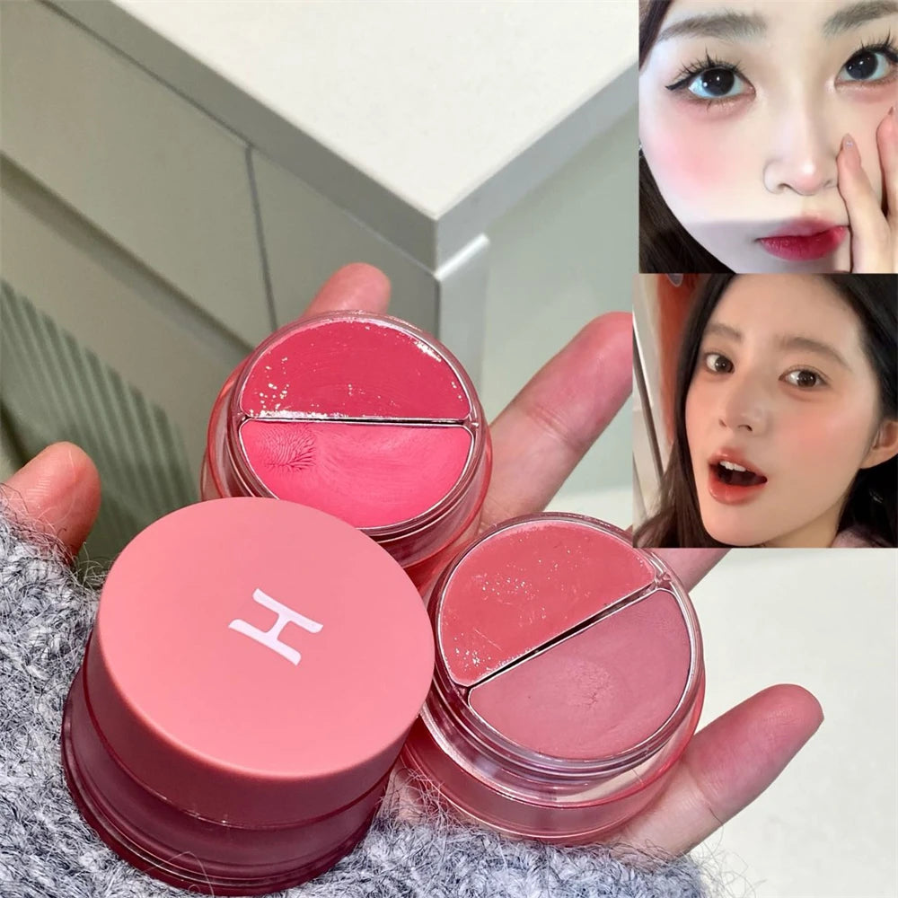 Multi-Use Dual Texture Lip Mud Volumizing Matte Lip Stain Long-Lasting Rich Soft Purple Gloss Rouge Natural Lips & Cheek Makeup Zpaxo