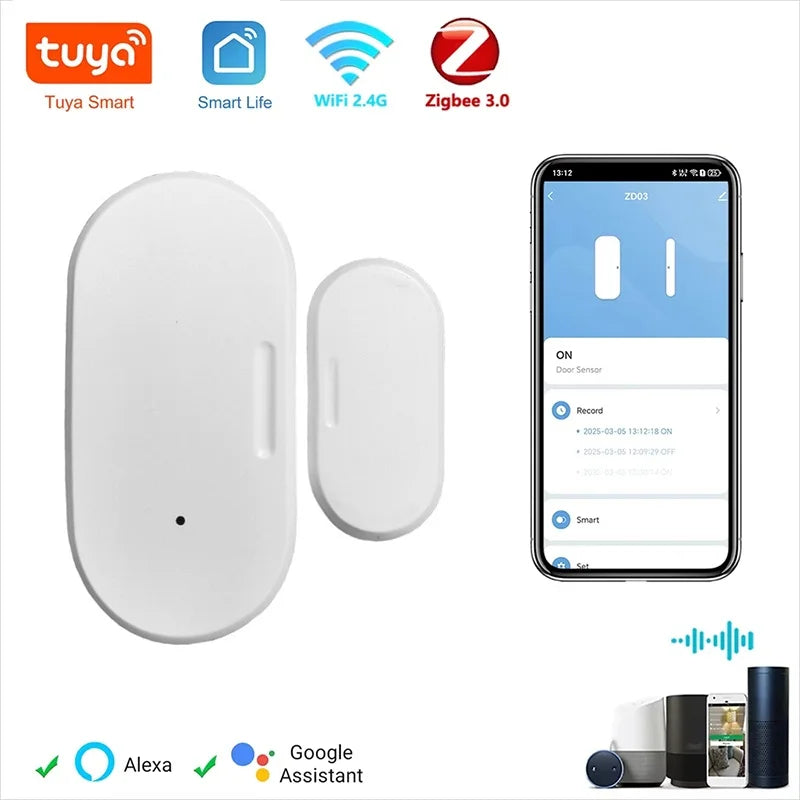 Zigbee Door Sensor Window Magnetic Sensor Security Burglar Door Sensor Alarm Smart Life Magnetic Door Sensor Alexa Google Home Zpaxo
