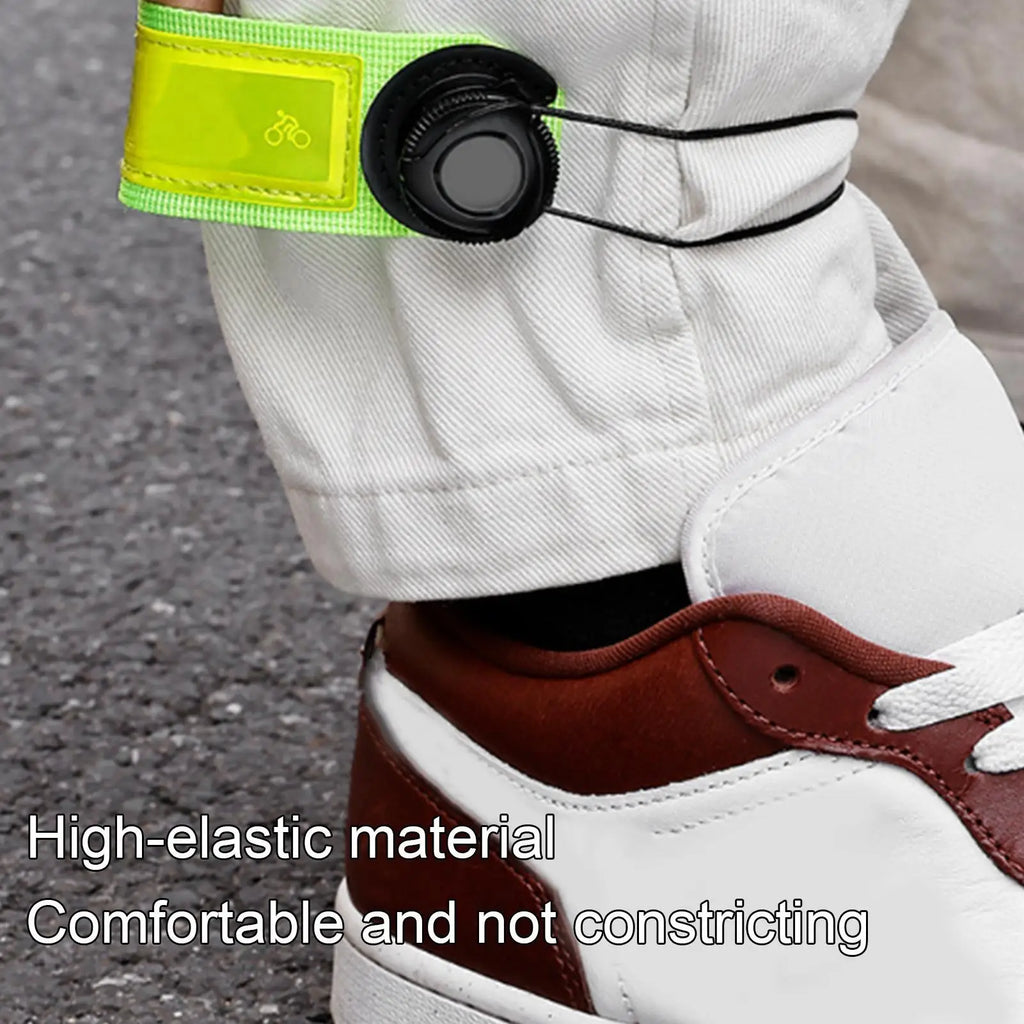 Bike Pants Strap Reflective Ankle Bands Adjustable Rotating Buckle