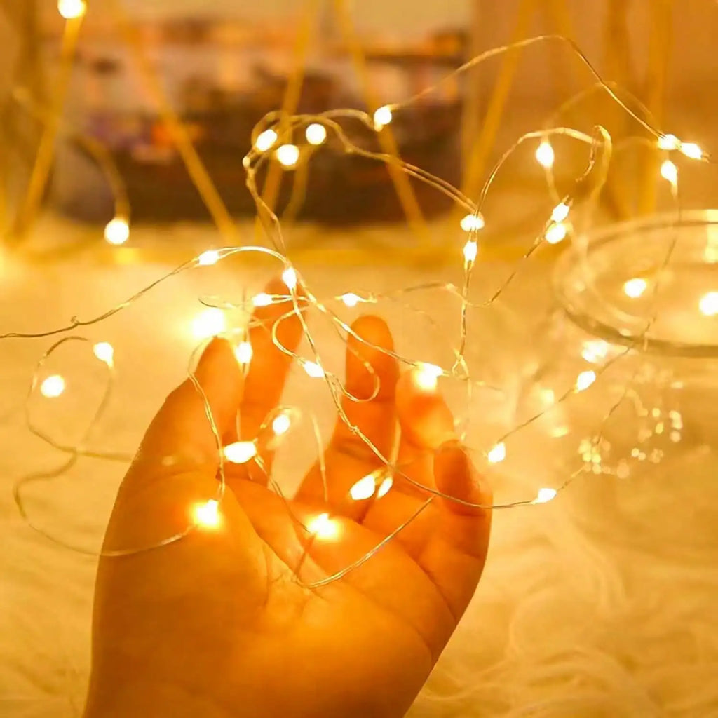 4-pack LED Timer Battery-powered Colored Lights 3-meter Copper Wire