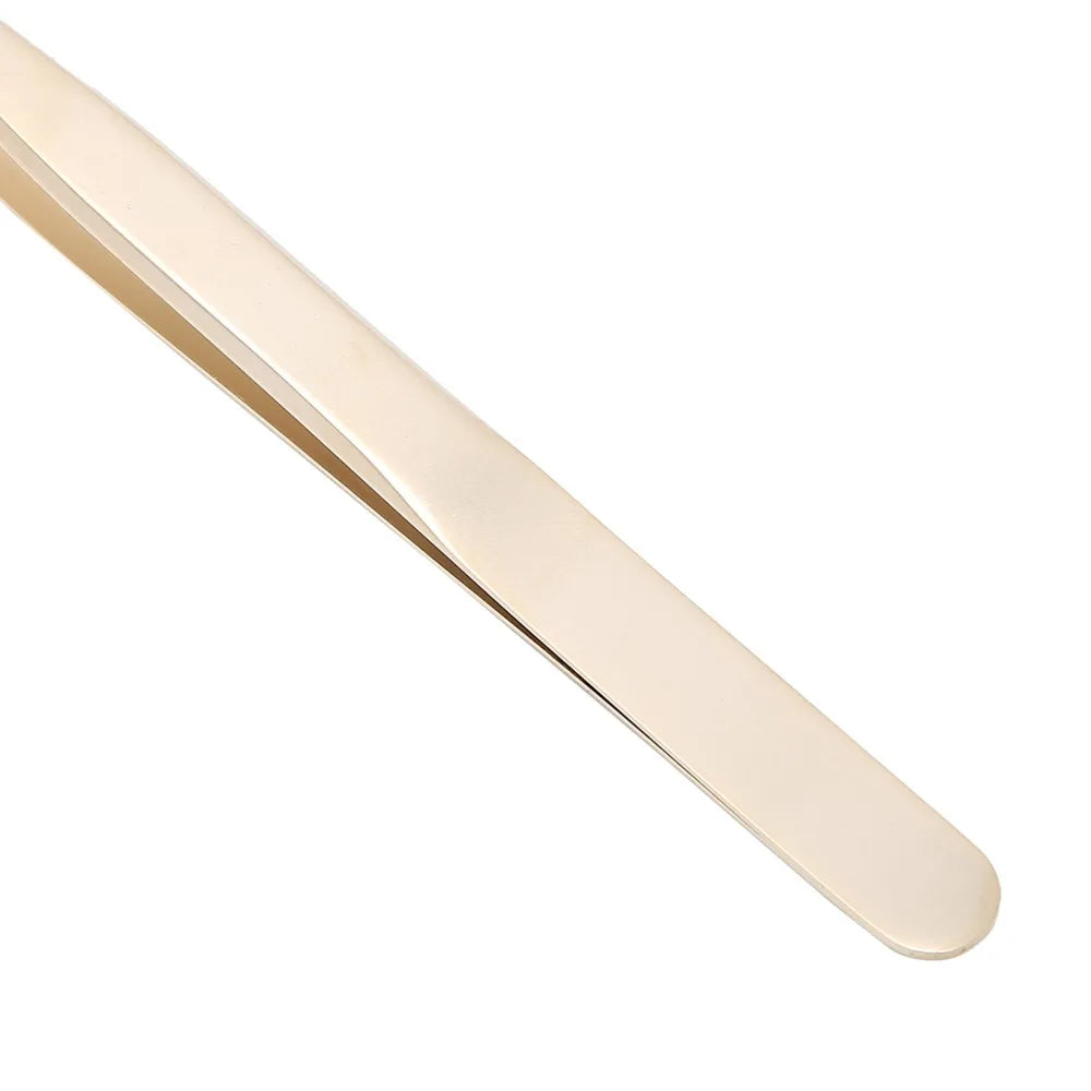 Golden Straight Precision Tweezers Aluminum Alloy Fine Pointed Tips Zpaxo