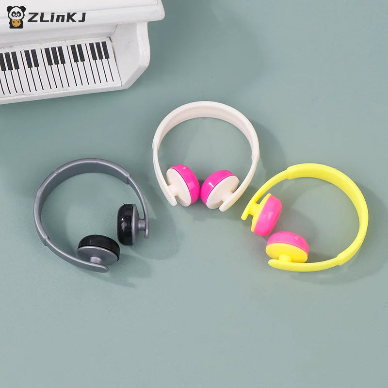 ▶5Pcs Mini Headphones Toys Gifts DIY Sunglasses Straw Hat Scarf Jewelry Accessories Decoration Zpaxo