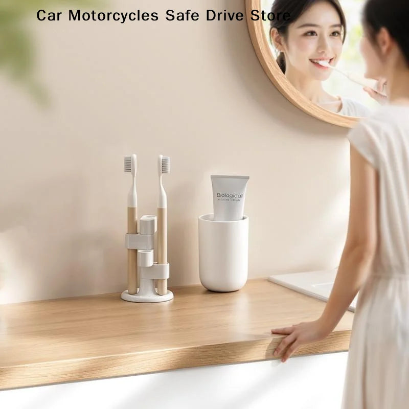 CM1pcs Rotating Toothbrush Holder Bathroom Desktop Storage Rack