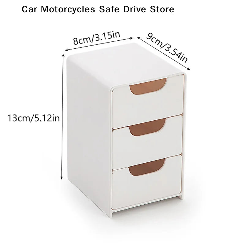 Simple 3-layer Drawer Desktop Mini Storage Box Multi-function Jewelry