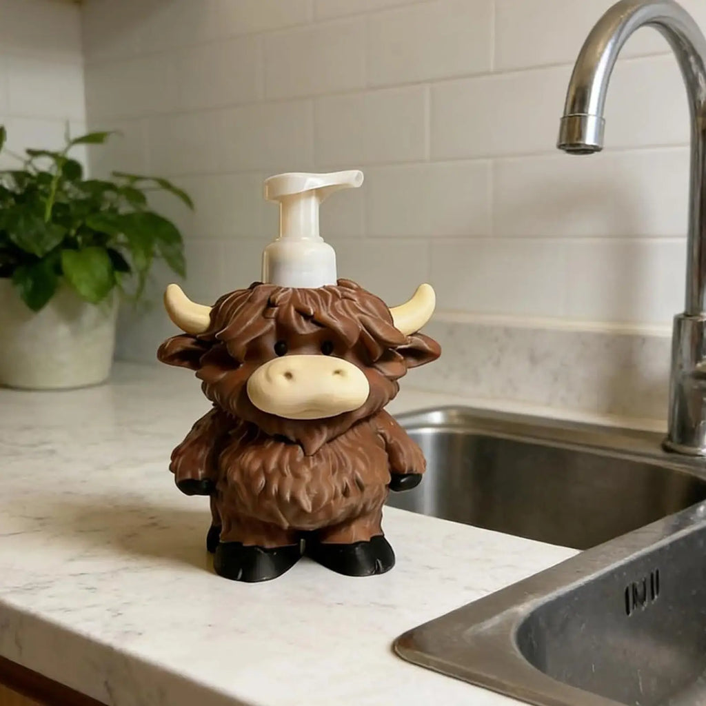 Soap Dispenser Cow Design Refillable Lotion Bottle Manual Kitchen Soap Dispenser for Shower Laundry Wash Christmas Countertop Zpaxo