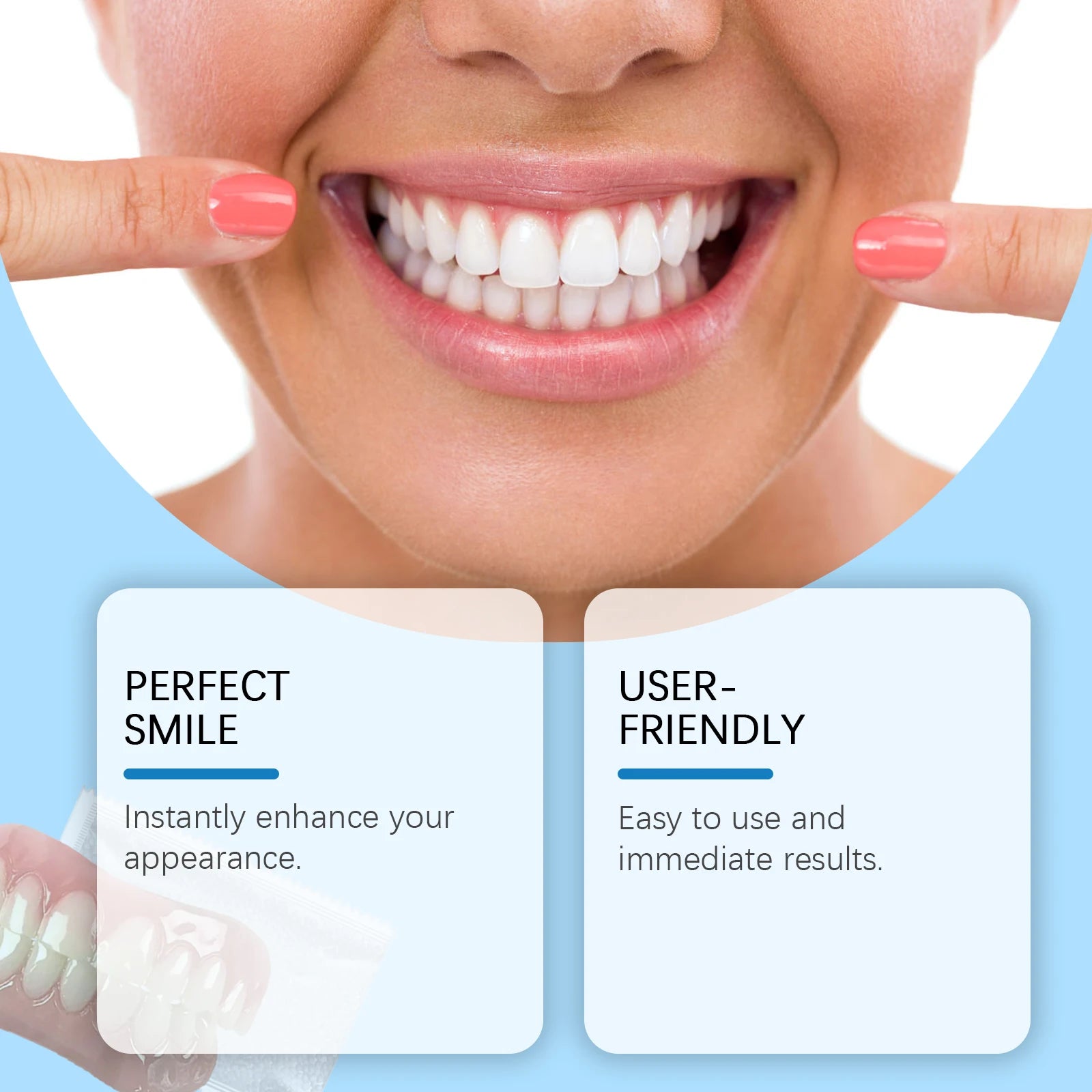 Snap-On Veneers Smile Kit – Seamless Fake Teeth Whitening Cosmetic Veneers Kit Zpaxo