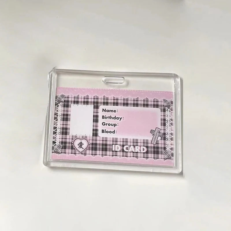 Clear Acrylic Dual Card Holder with Stretch Keychain | ID Badge