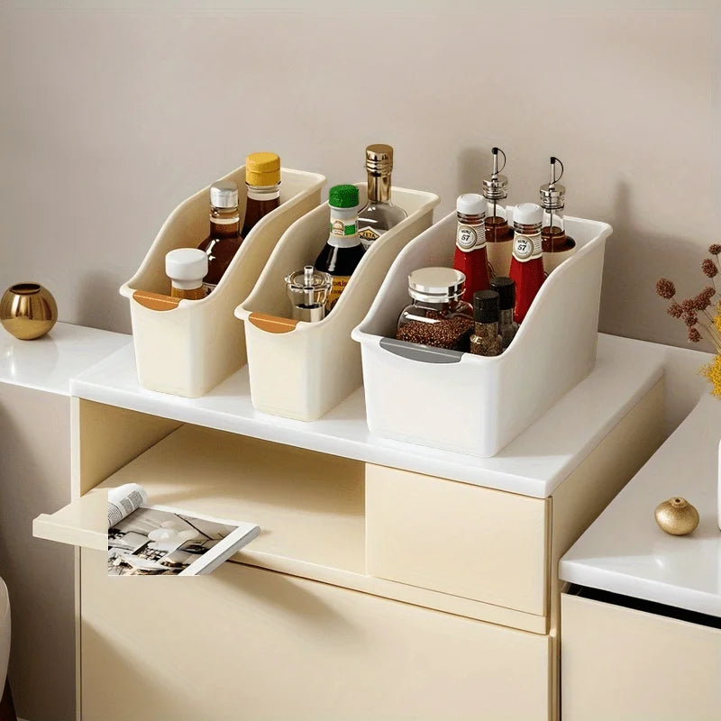 Plastic Storage Bins Curved-compartment Organizer Home Ideal Cleaning