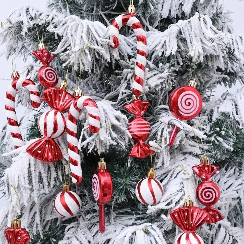 Festival Christmas Hanging Decorations Plastic Candy Shaped Ornament