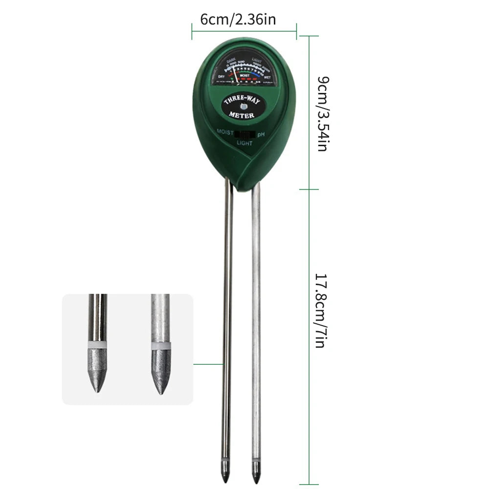 Garden PH Meter Sunlight 3in1 Soil PH Tester Garden Flowers Soil Moisture Sensor Plants Acidity Humidity PH Monitor Detector Zpaxo