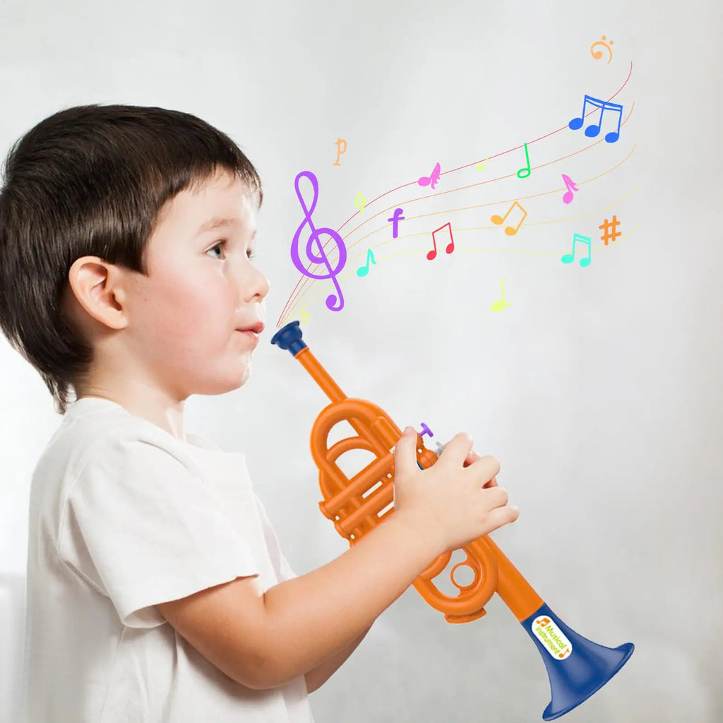 Trumpet Toy for Kids Boys Educational Simulated Trumpet Instruments Toy Children's Early Childhood Musical Instrument for Boys Zpaxo