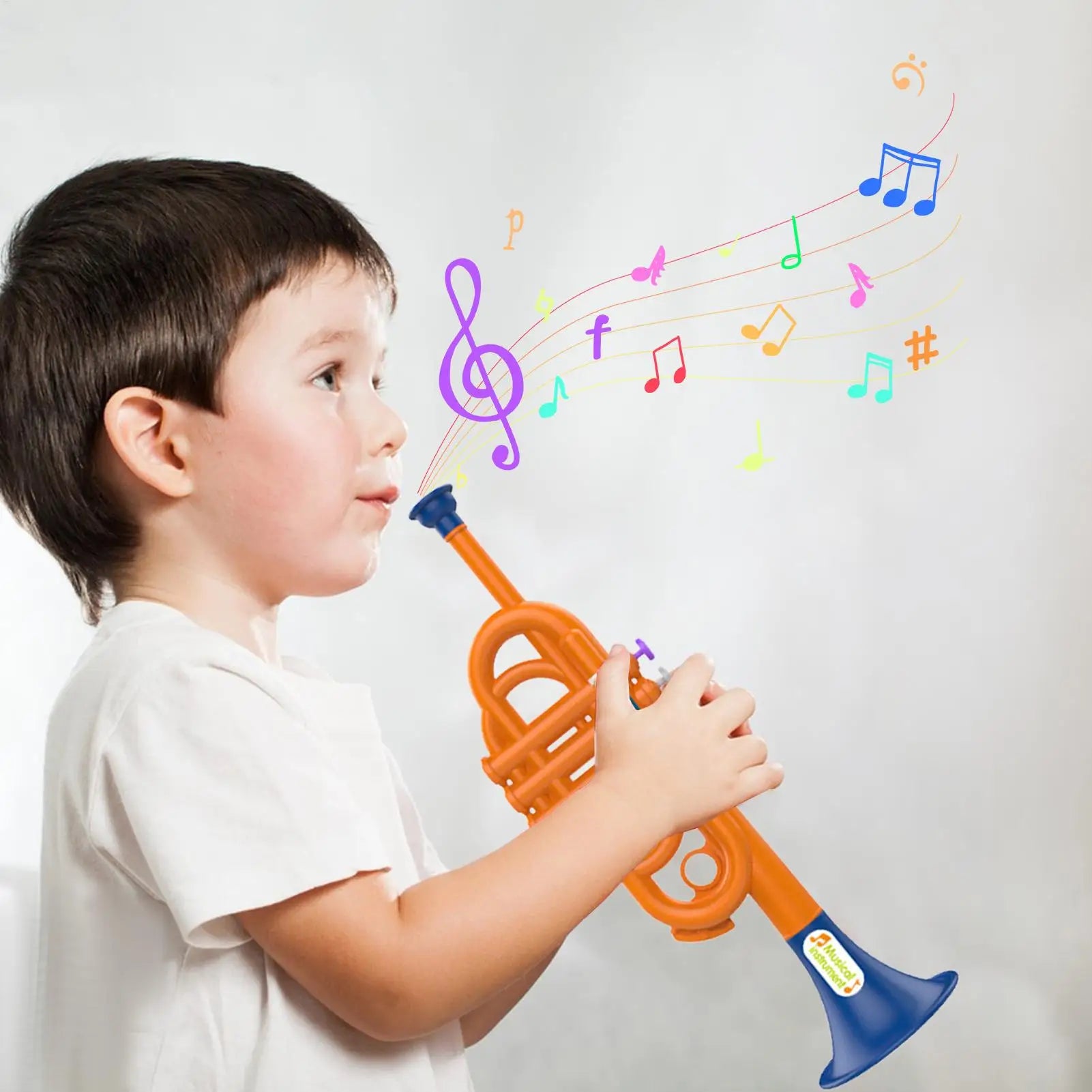 Trumpet Toy for Kids Boys Educational Simulated Trumpet Instruments Toy Children's Early Childhood Musical Instrument for Boys Zpaxo