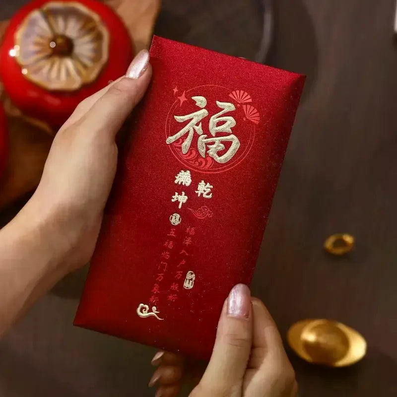 6pcs Hot Gold 2026 Horse Year Red Envelope Thickened Hard Paper Money Envelopes Hongbao Chinese New Year Envelope Zpaxo