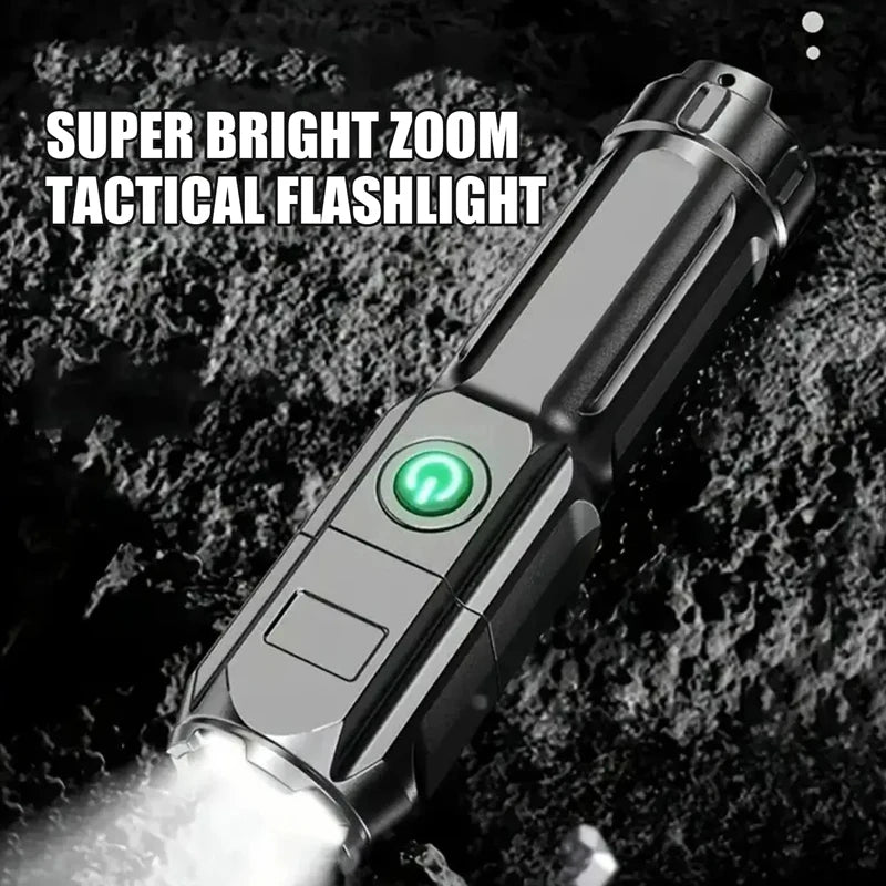 Telescopic Zoom Tactical Flashlights Rechargeable LED Torch 4