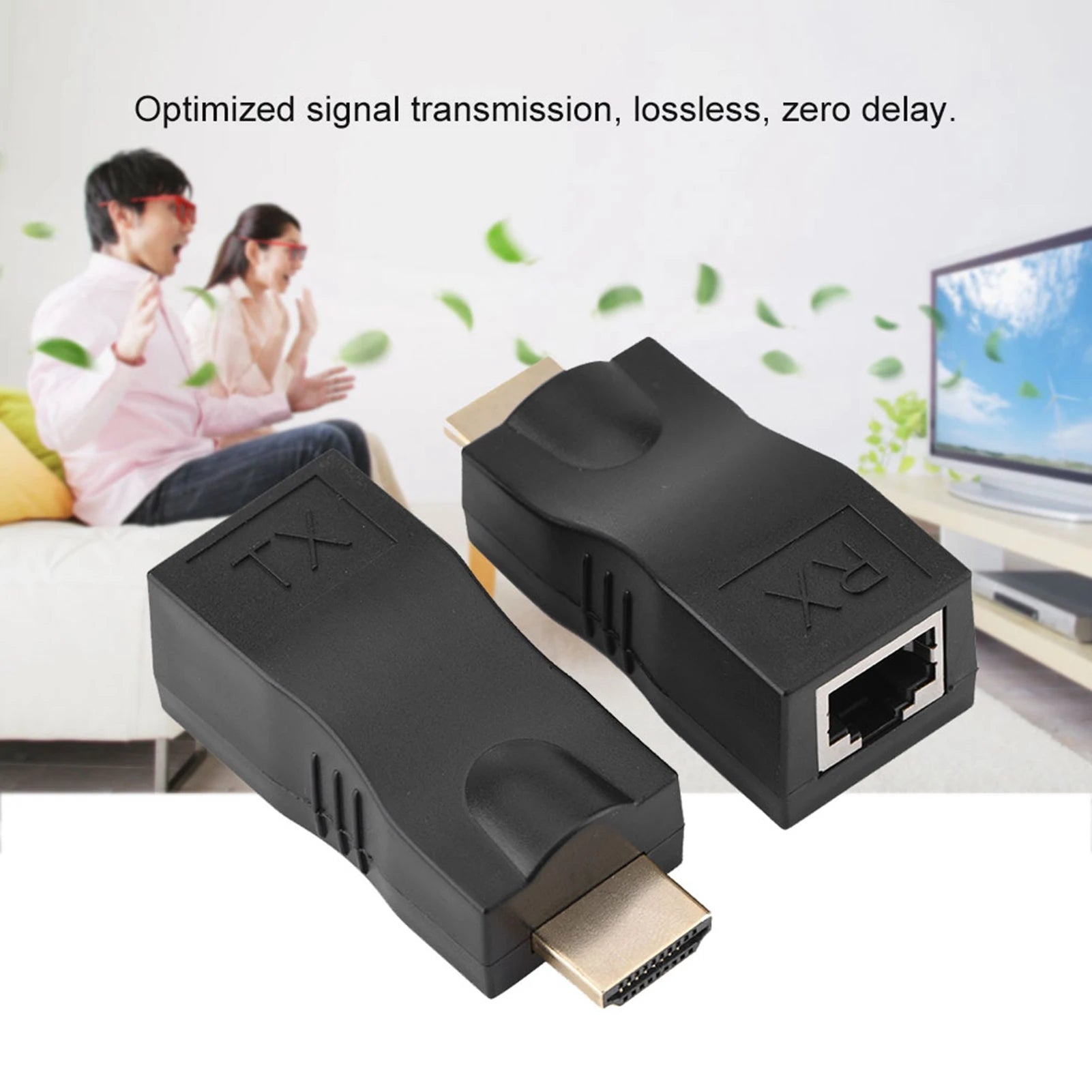 Single Cable Extender 2x HDMI 30m RJ45 Network Converter Repeater
