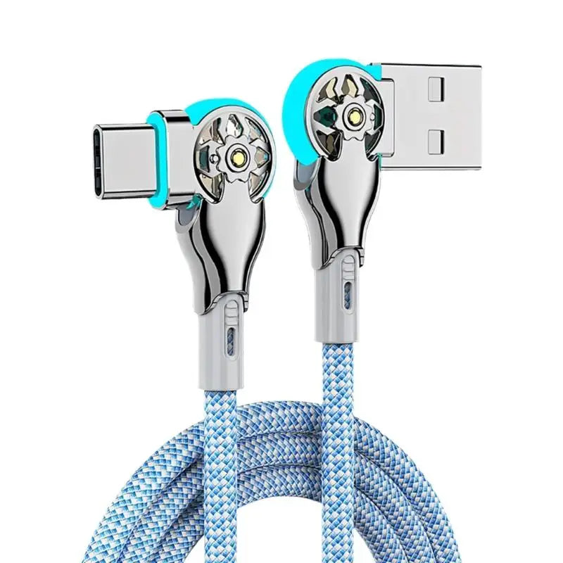 Y1UB Ergonomic 180 Degree Angled Braided USB C Charging Cable Zpaxo 2m CN