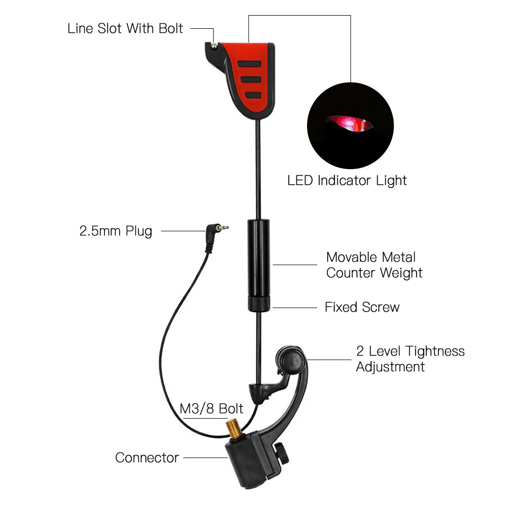 Fishing LED Bite Indicator Illuminated Storage Case Tackle