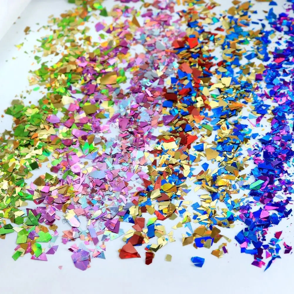 Iridescent Nail Art Sequins Irregular Shape Shiny Fragment Zpaxo