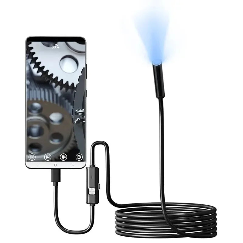 7mm Type-C Endoscope Camera IP67 Waterproof 6 LED USB Borescope Inspection Borescope Camera Zpaxo