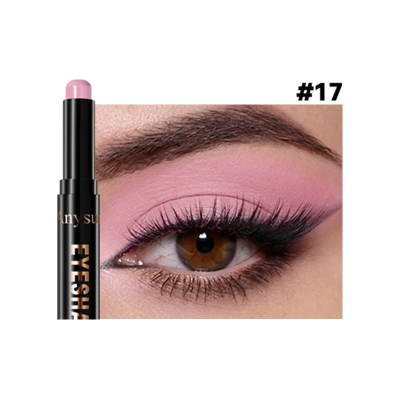 Pearl Metallic Eyeshadow Stick Sparkle Highlight One-Swipe Lazy Eye Shadow Highlighter Brightener Bold Multicolor 3D Eyes Makeup Zpaxo 17