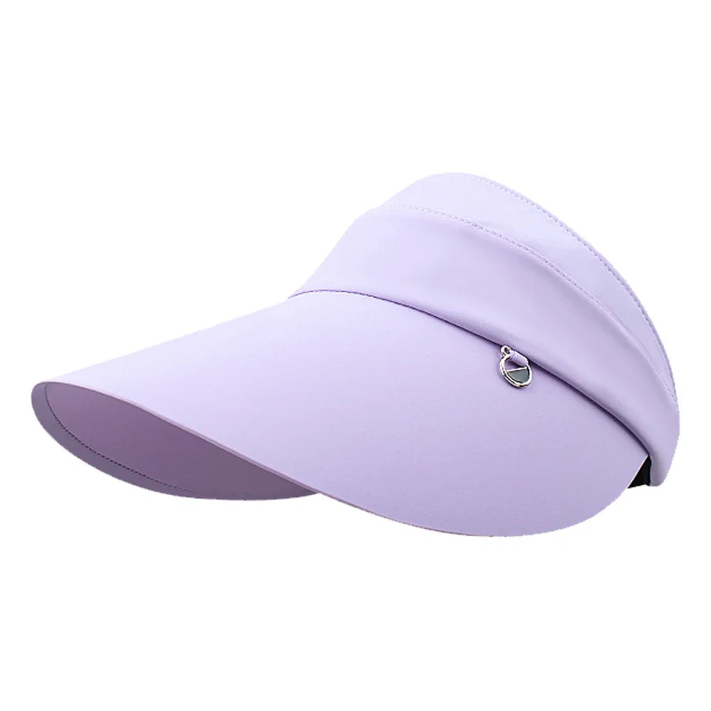 Summer large brimmed sun ha women's sun protection beach hat breathable and UV resistant sun hat fisherman hat Zpaxo Purple sun hat