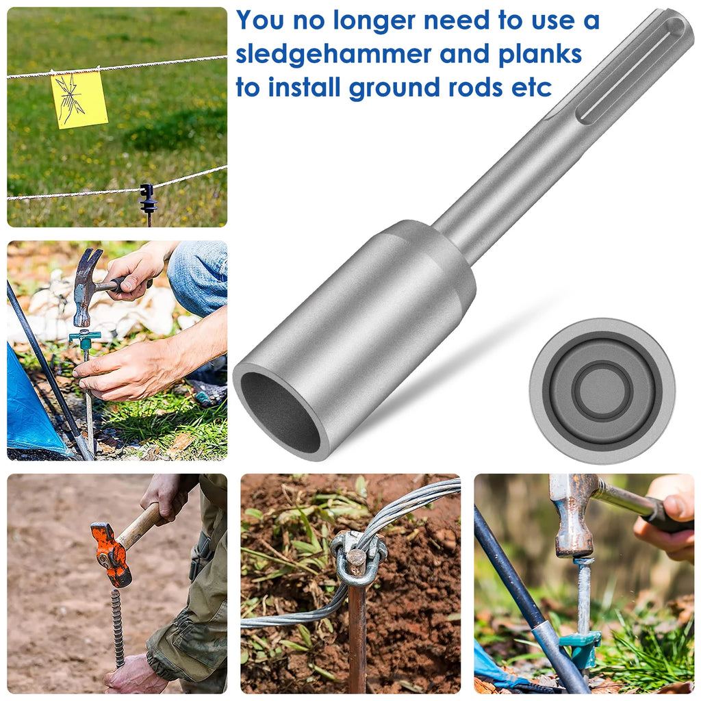 30/45/65mm SDS-MAX Driver Ground Rod Heavy Duty Wear Resistant Wide Compatibility Rod Bits Socket Steel for Rotary Hammer Drill Zpaxo