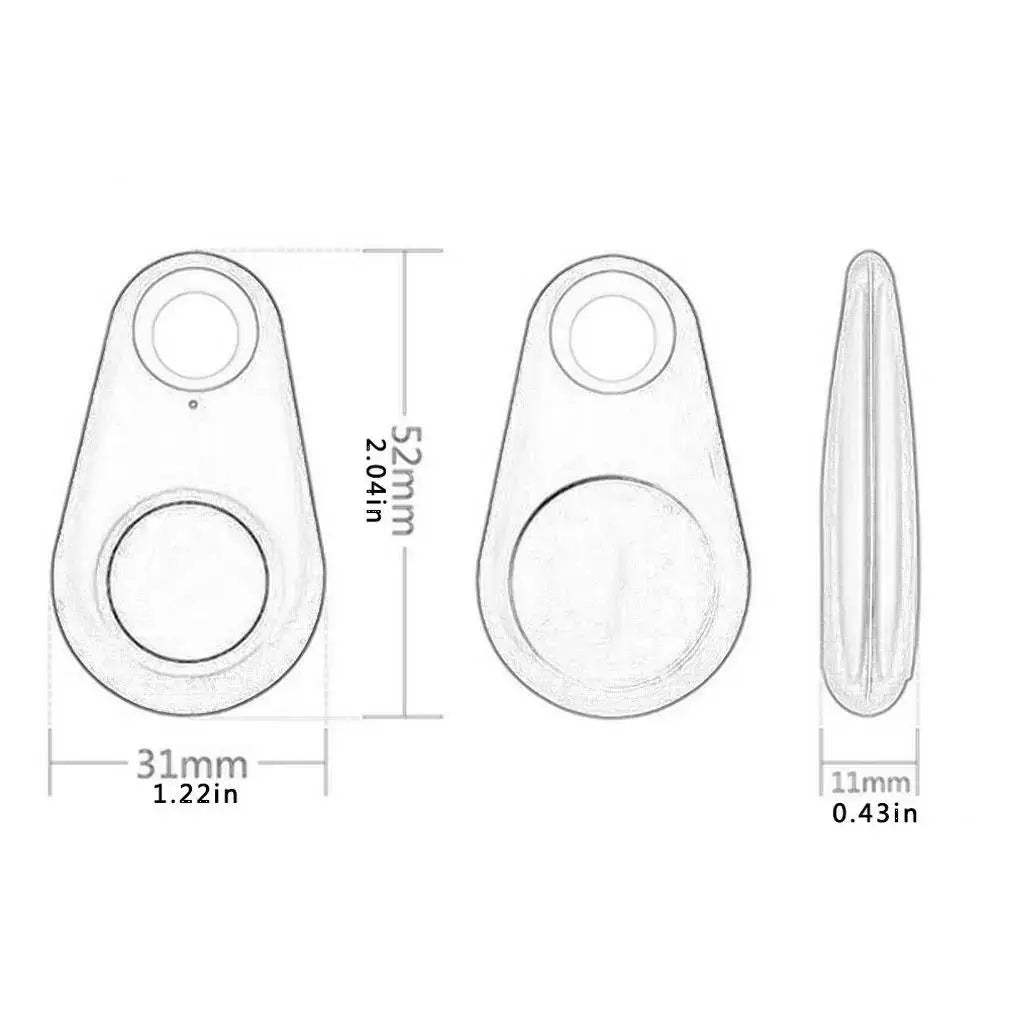 1- Mini GPS Tracker Bluetooth Antilost Device Round Pet Kid Bag