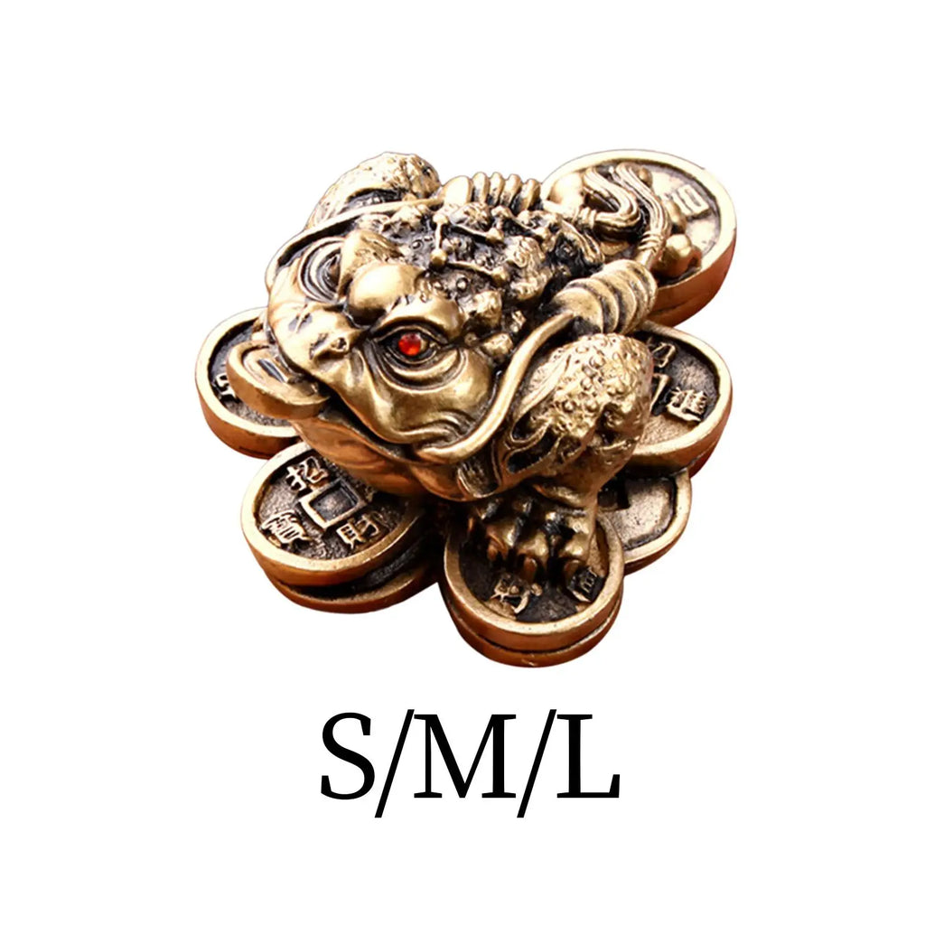 Small Feng Shui Wealth Fortune Toad Figurine Three Legged Frog Tea Pet Figurine for Restaurants Shops Decor Multipurpose Zpaxo