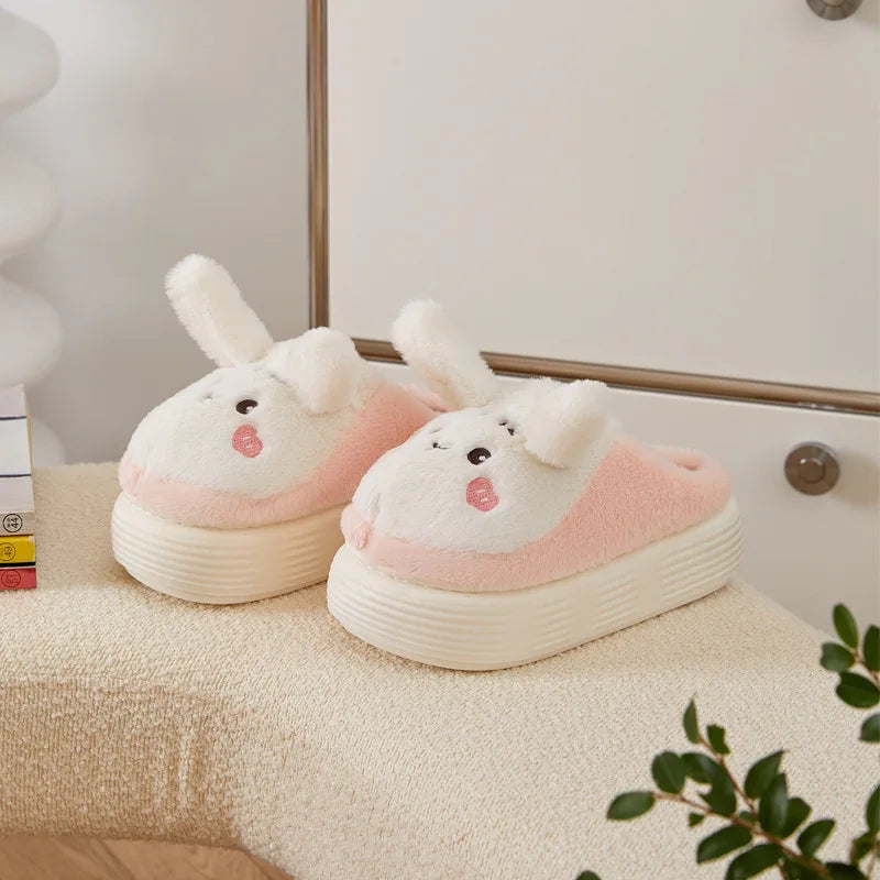 White Rabbit Hare Slippers Women's Cute Animal Platform Home Mules Zpaxo Pink7 38-39(Insole24cm) China Mainland