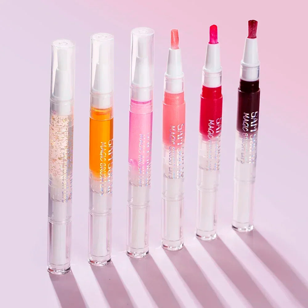 Fruit Glitter Plumping Lip Gloss Jelly Moisturizer Rotate Lip Tint Stick Transparent Lip Oil Fullness Makeup Lips Care Brush Zpaxo