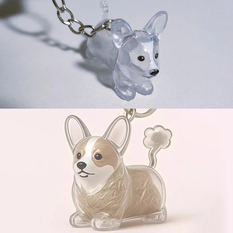 Dog Hair Storage Pendant Keychain Transparent Cat Fur Keepsake Zpaxo A19